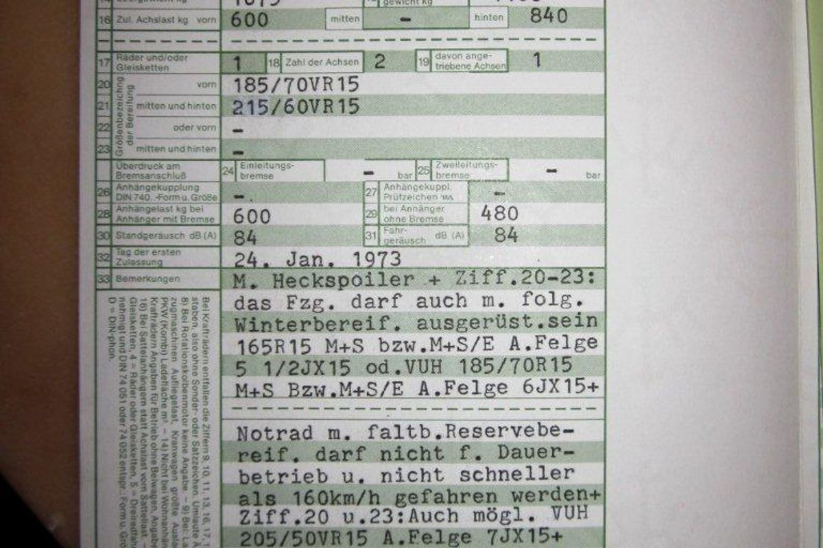 1973 Porsche 911 Carrera 2.7 RS Touring